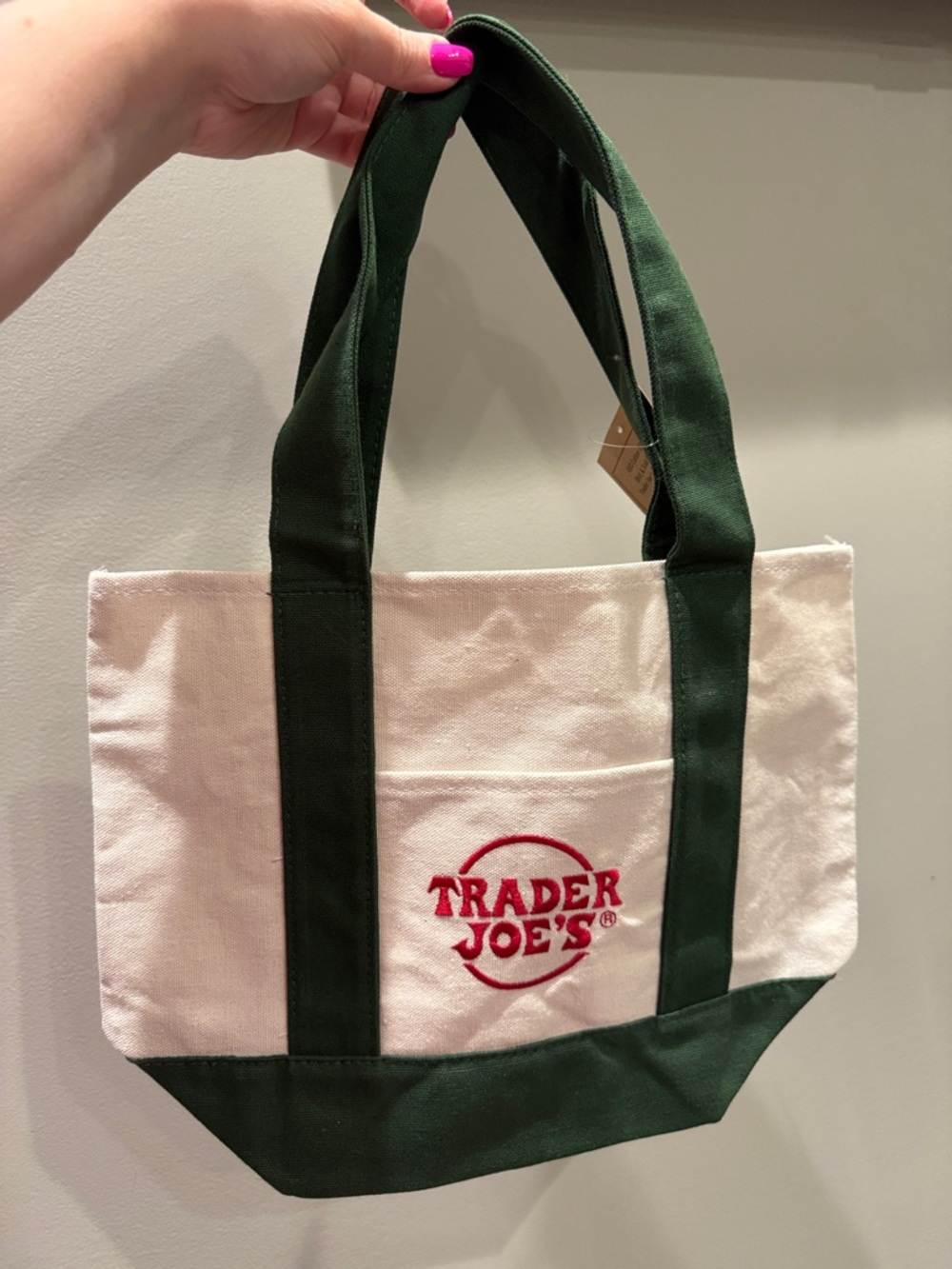 NWT! Dark Green Trader Joe’s Mini Canvas Tote
